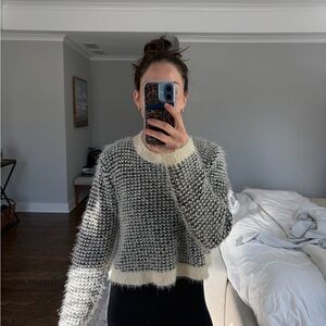 MINKPINK Black and Cream Knit Sweater